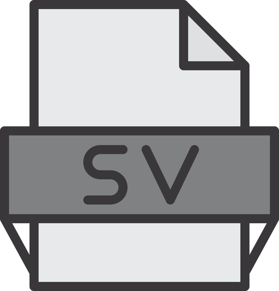 icono de formato de archivo sv vector