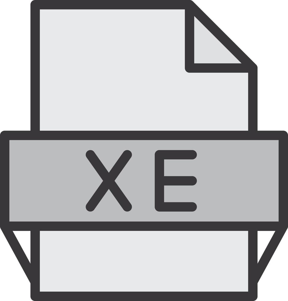 icono de formato de archivo xe vector