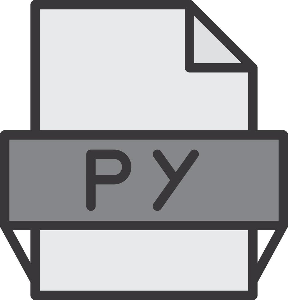 icono de formato de archivo py vector