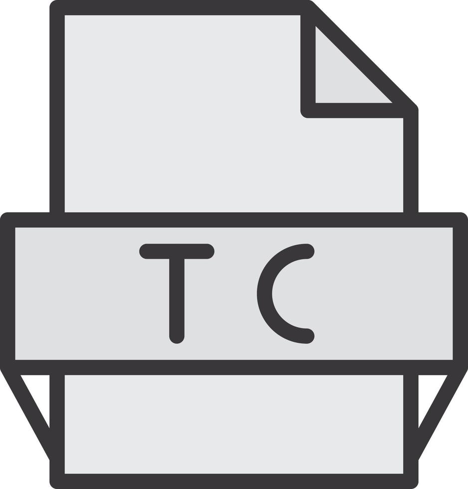 icono de formato de archivo tc vector