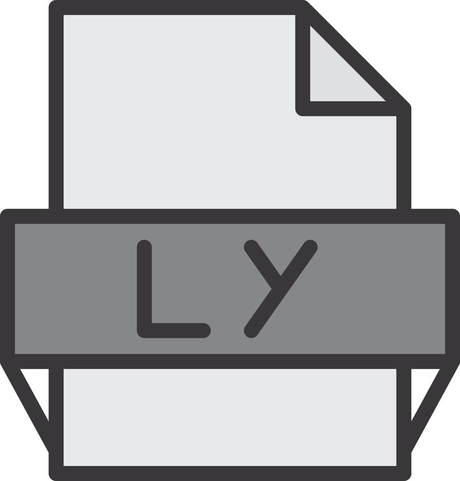 icono de formato de archivo ly vector