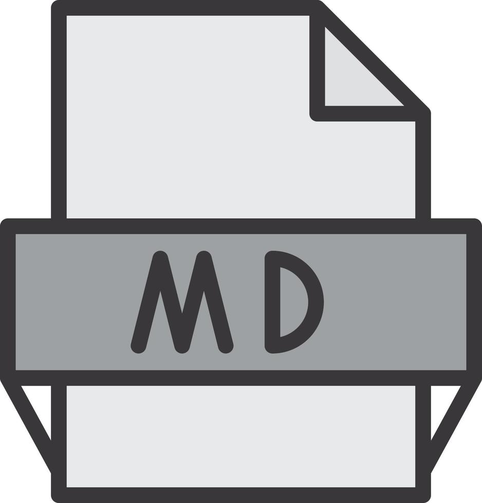 icono de formato de archivo md vector