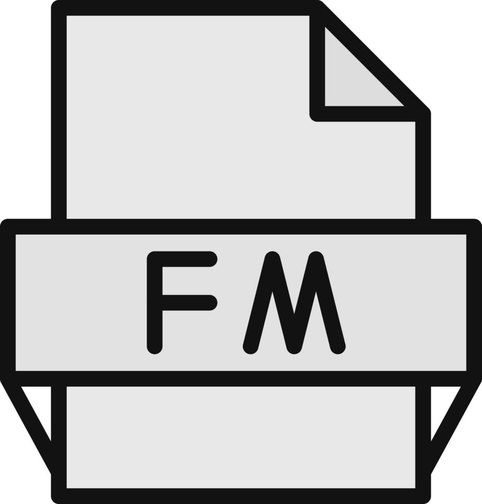 icono de formato de archivo fm vector