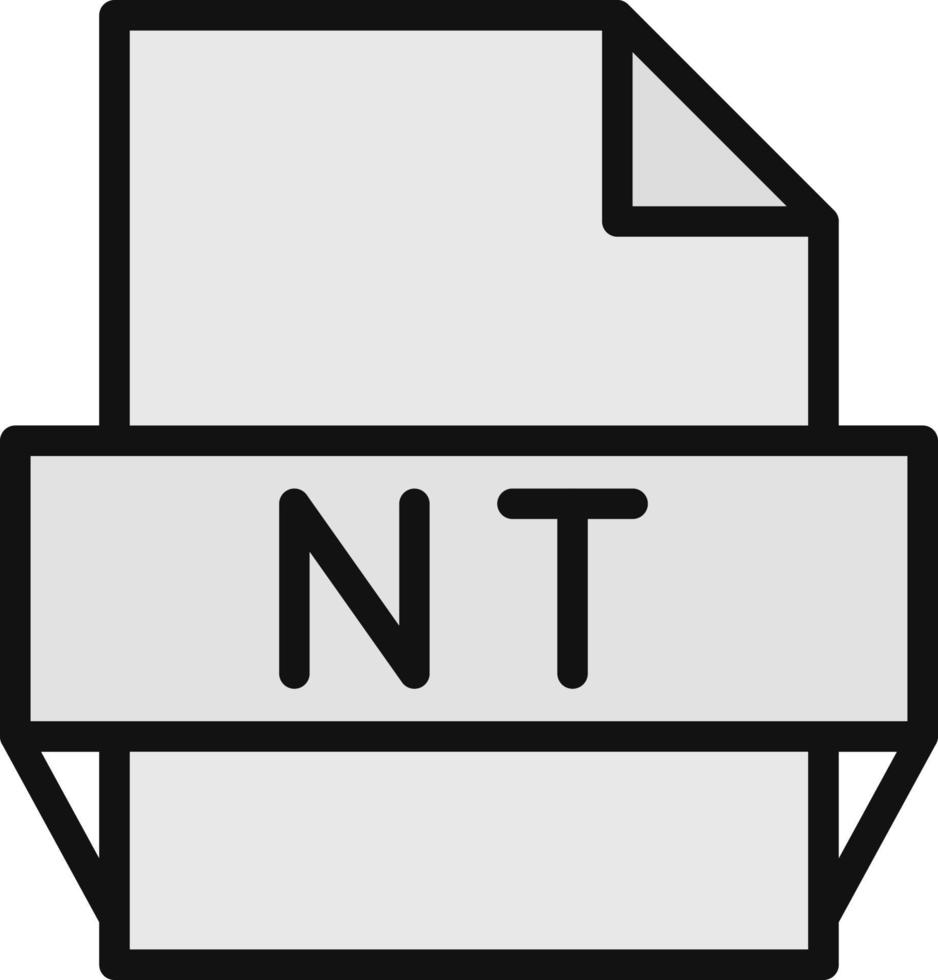 icono de formato de archivo nt vector