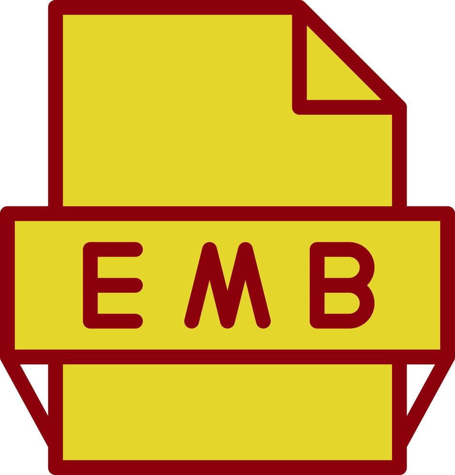 icono de formato de archivo emb vector