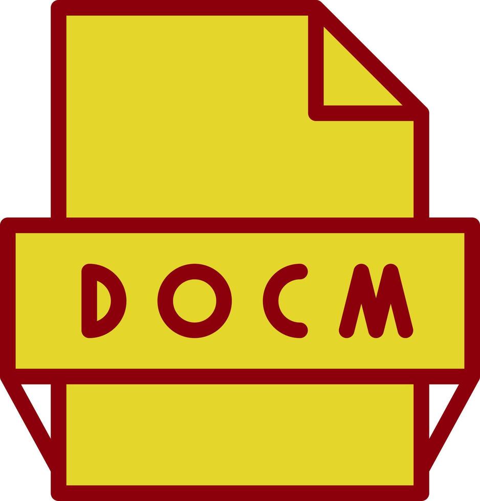 icono de formato de archivo docm vector