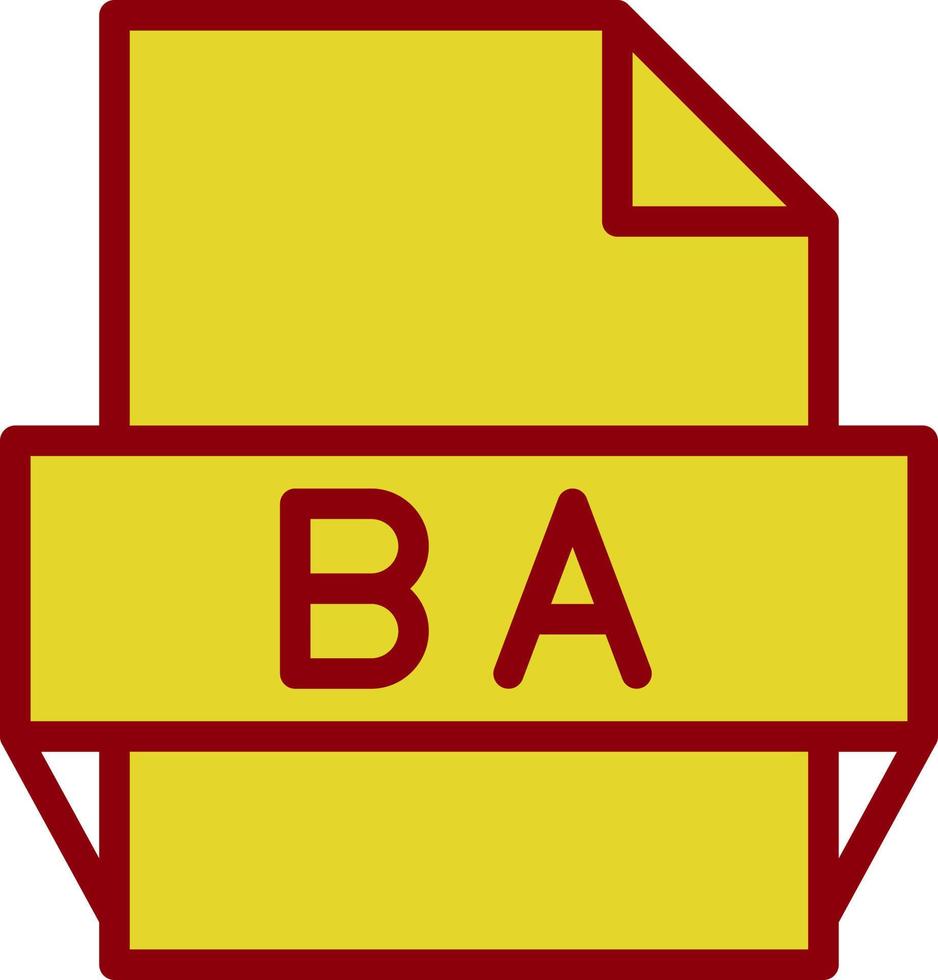 Ba File Format Icon vector