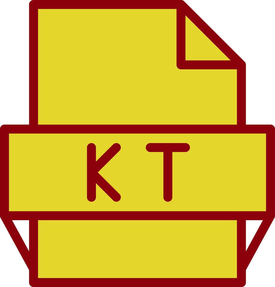 icono de formato de archivo kt vector