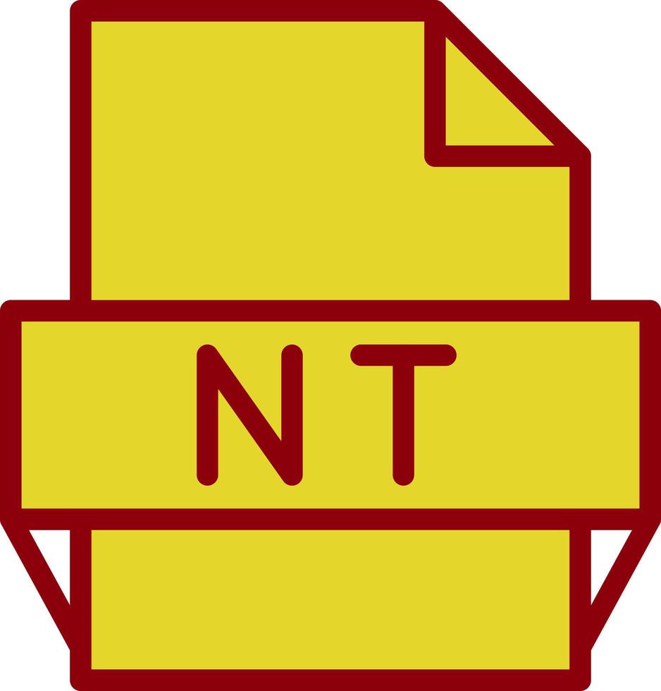 icono de formato de archivo nt vector