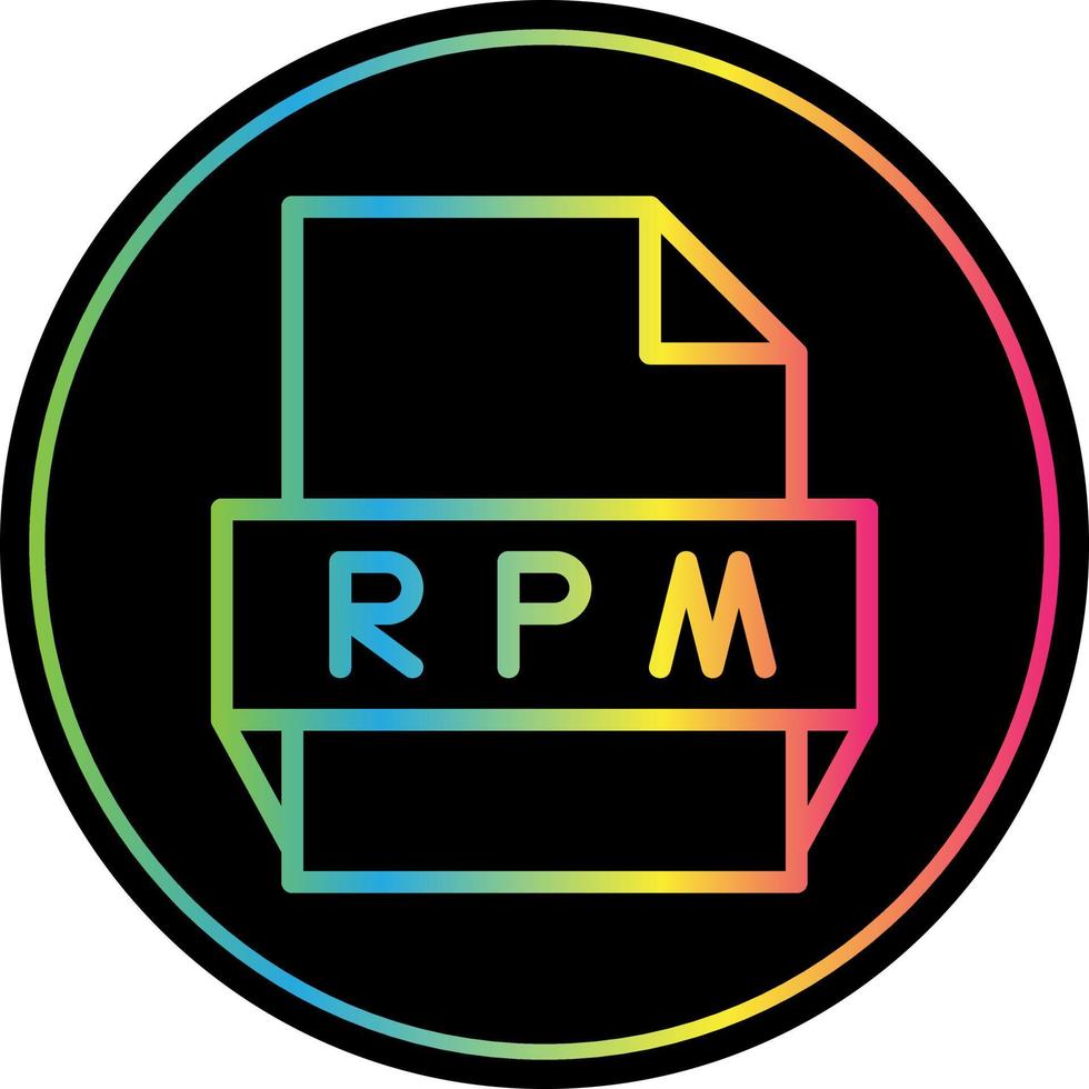 icono de formato de archivo rpm vector