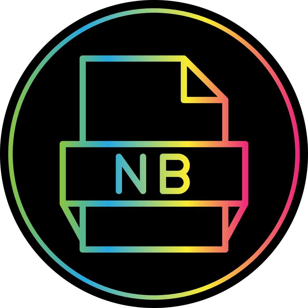 icono de formato de archivo nb vector