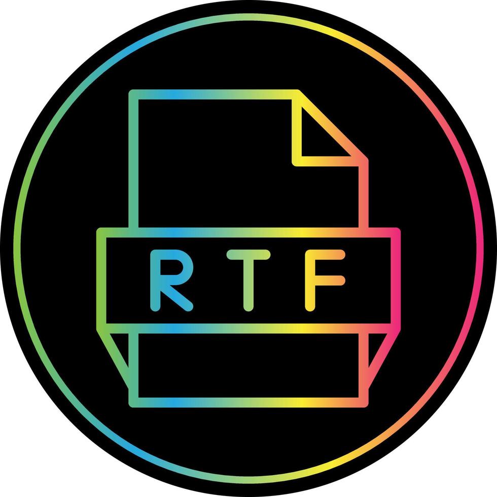 Rtf File Format Icon vector