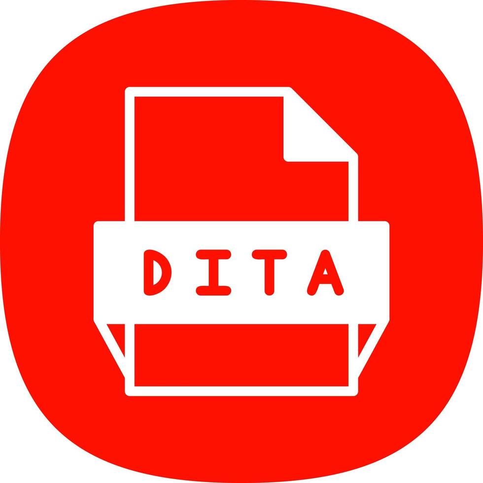 icono de formato de archivo dita vector