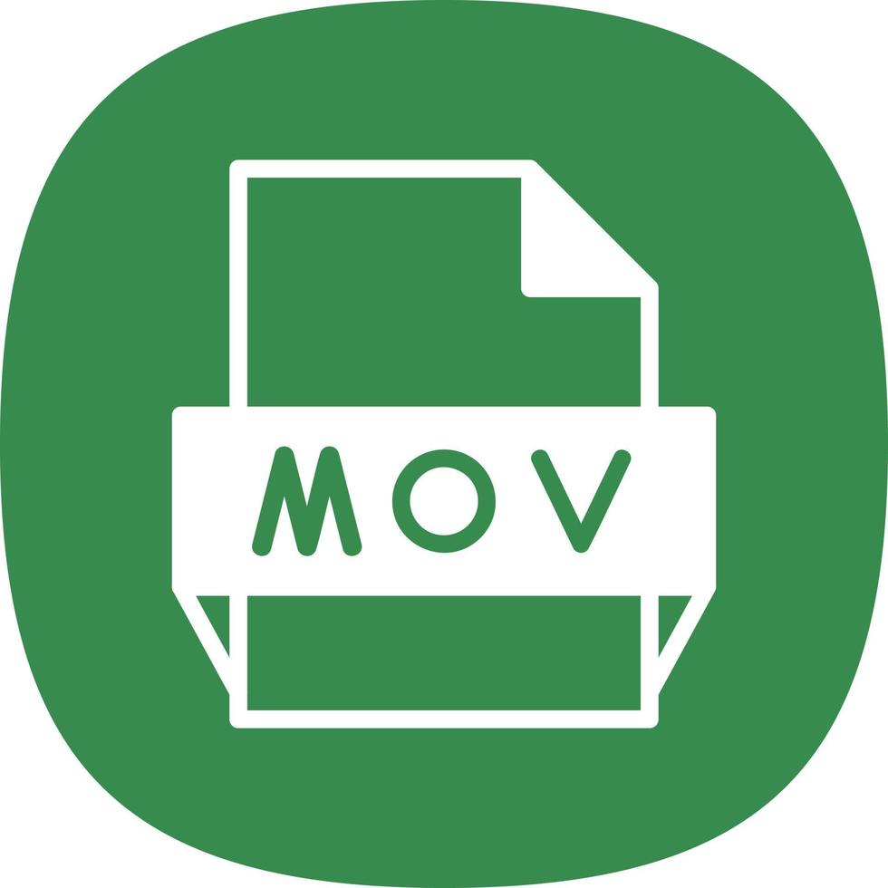 icono de formato de archivo mov vector