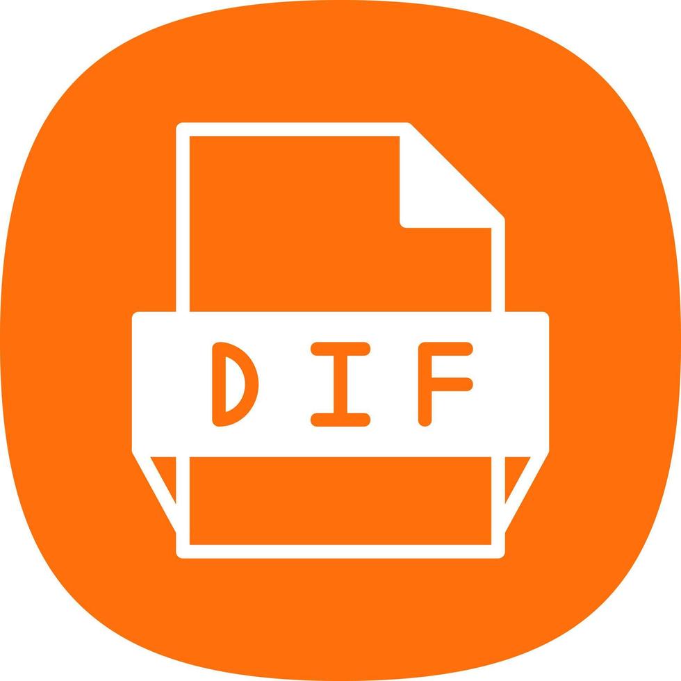 icono de formato de archivo dif vector