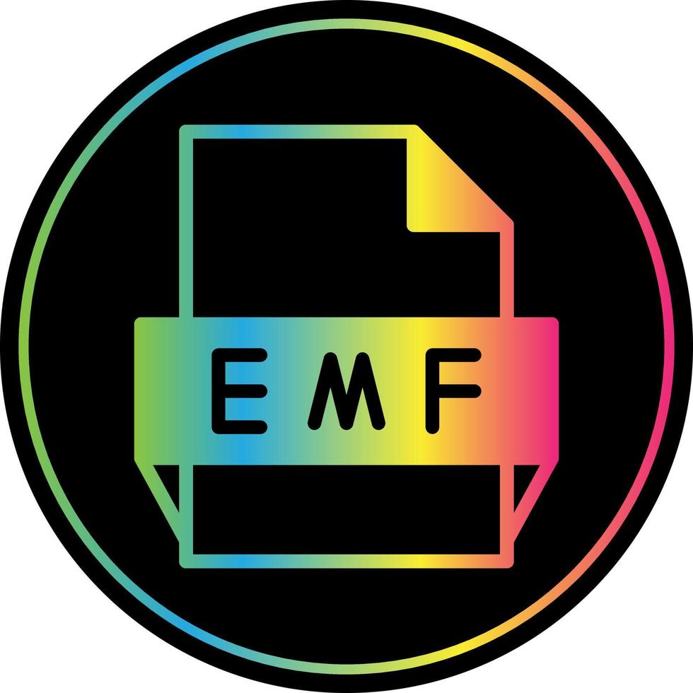 icono de formato de archivo emf vector