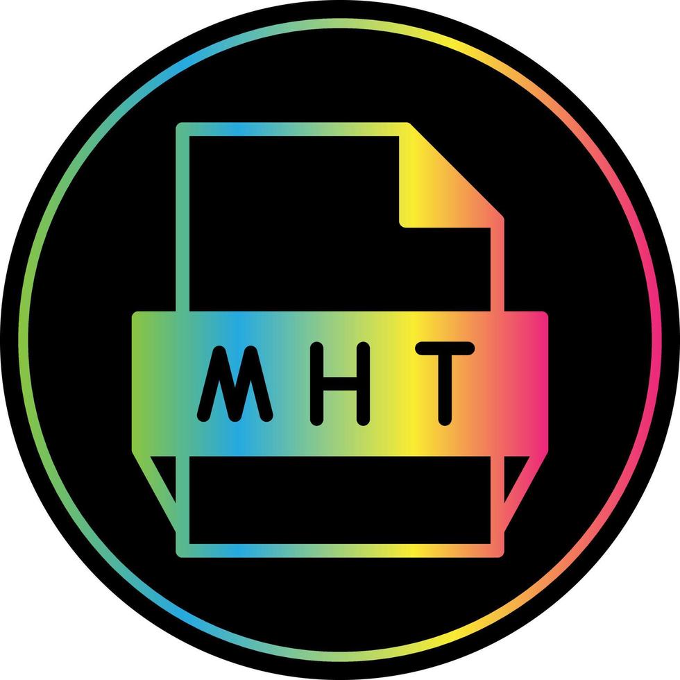 icono de formato de archivo mht vector