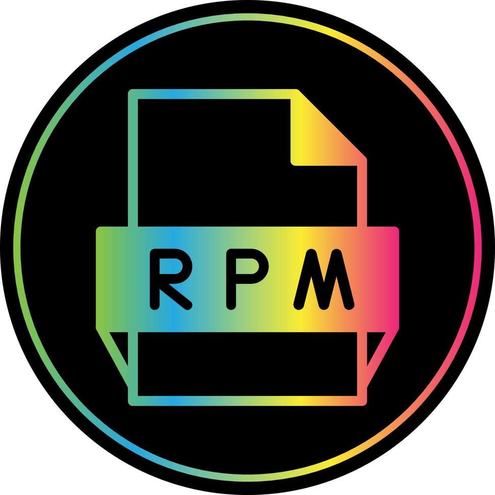 icono de formato de archivo rpm vector