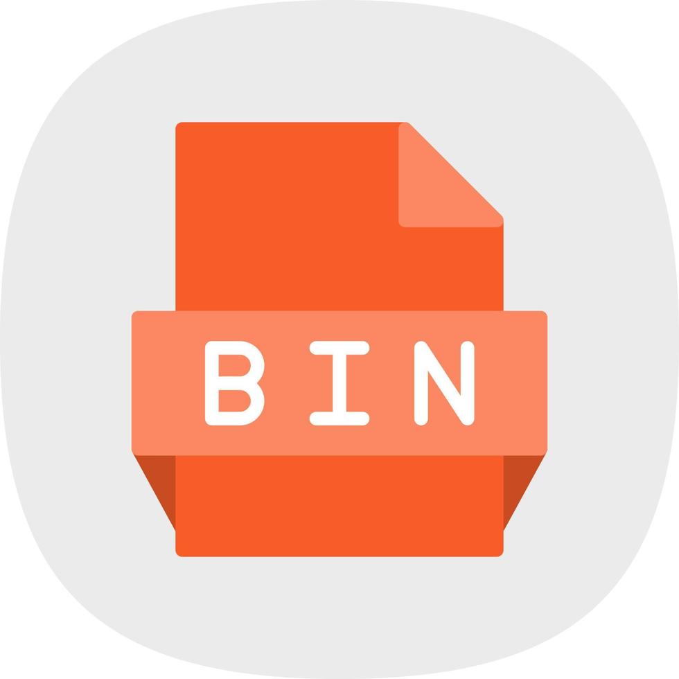 icono de formato de archivo bin vector