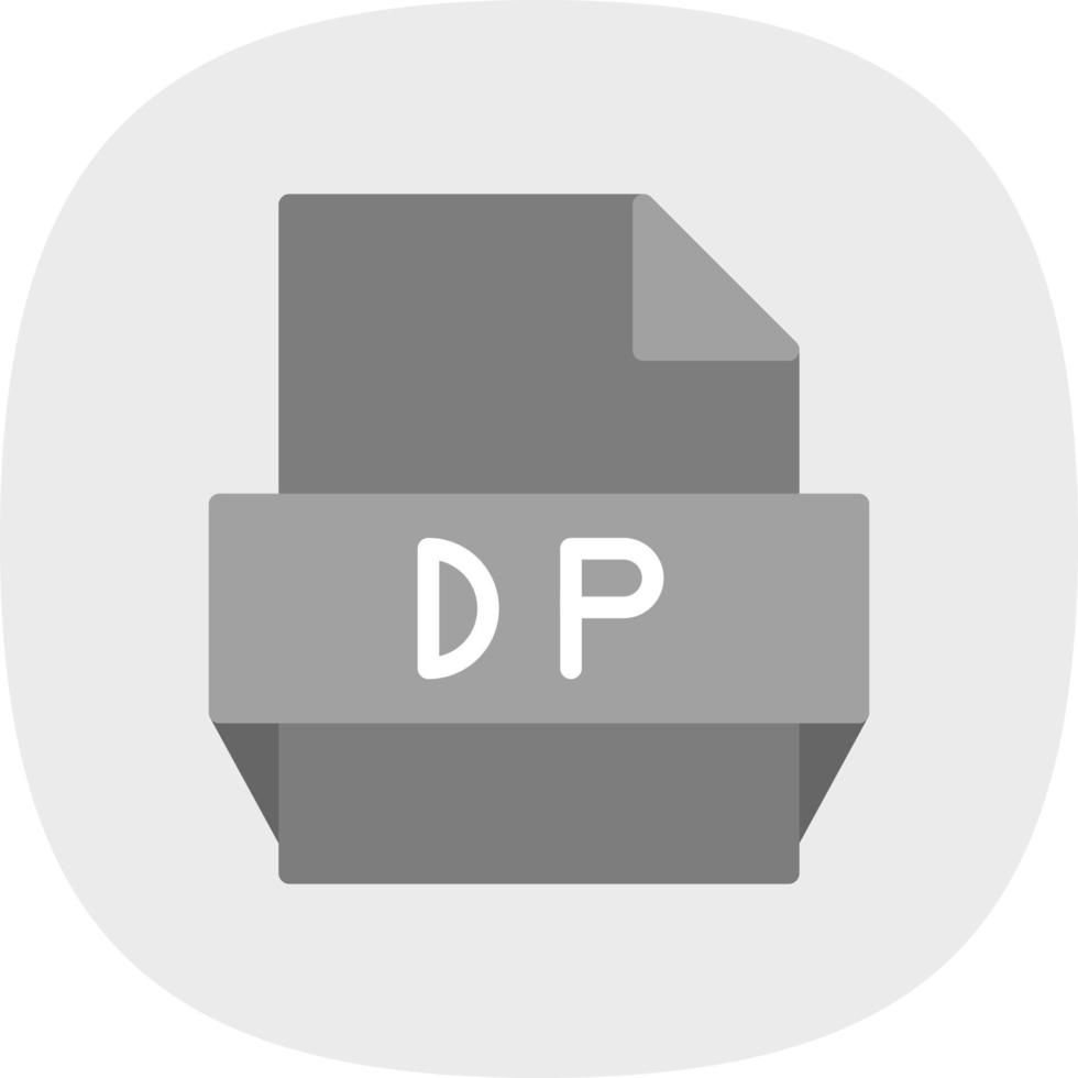 icono de formato de archivo dp vector