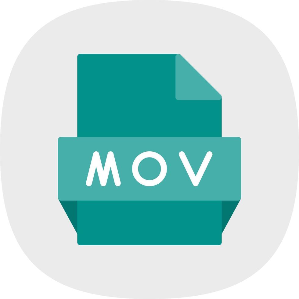 icono de formato de archivo mov vector