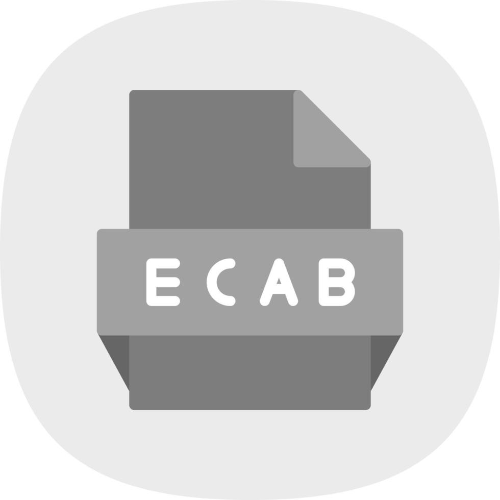 icono de formato de archivo ecab vector