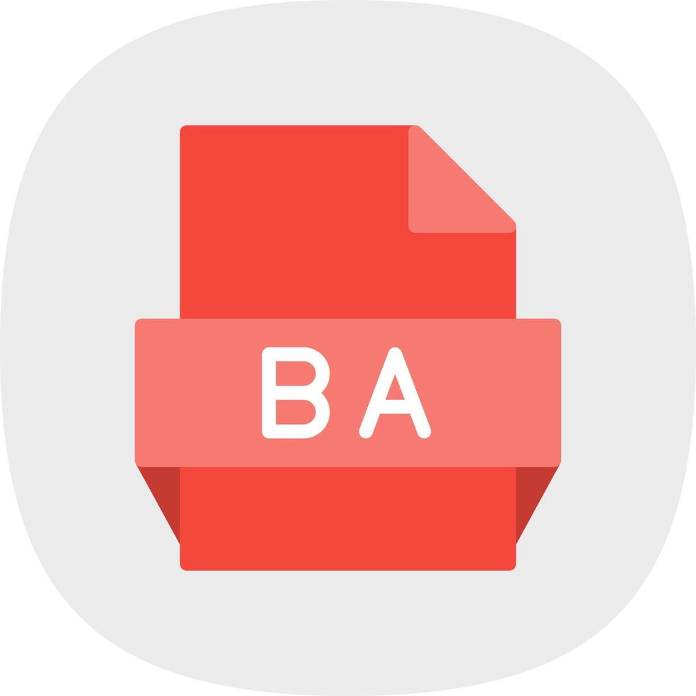 Ba File Format Icon vector