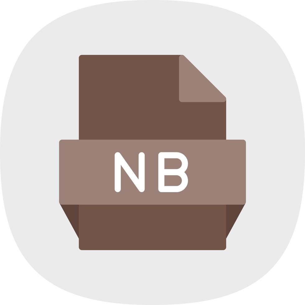 icono de formato de archivo nb vector