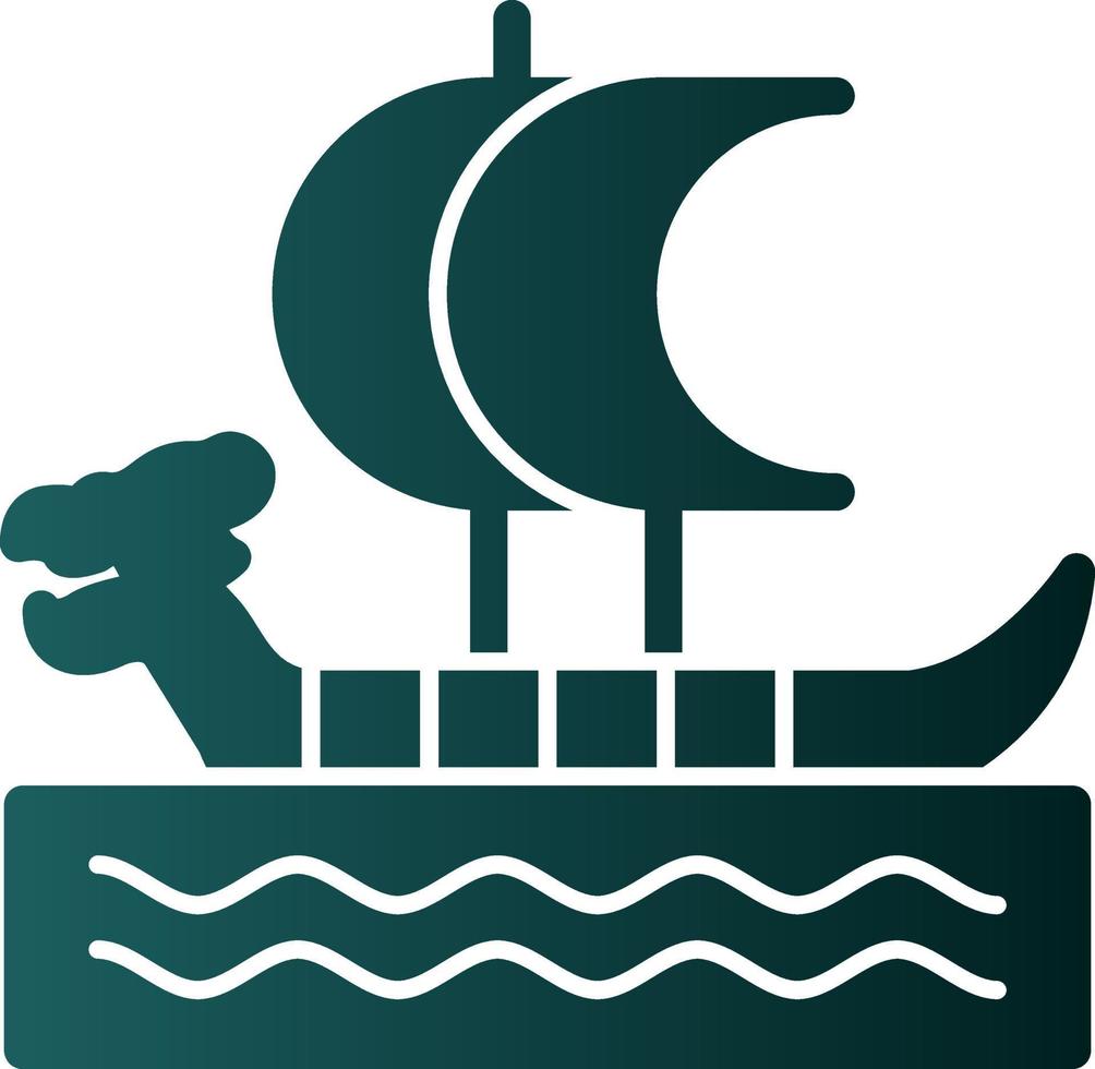 Viking Ship Vector Icon Design