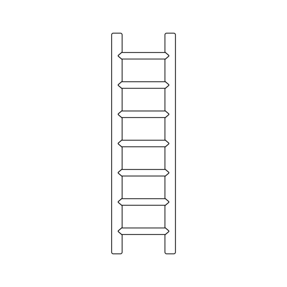 Wooden Ladder Outline Icon Illustration on Isolated White Background vector