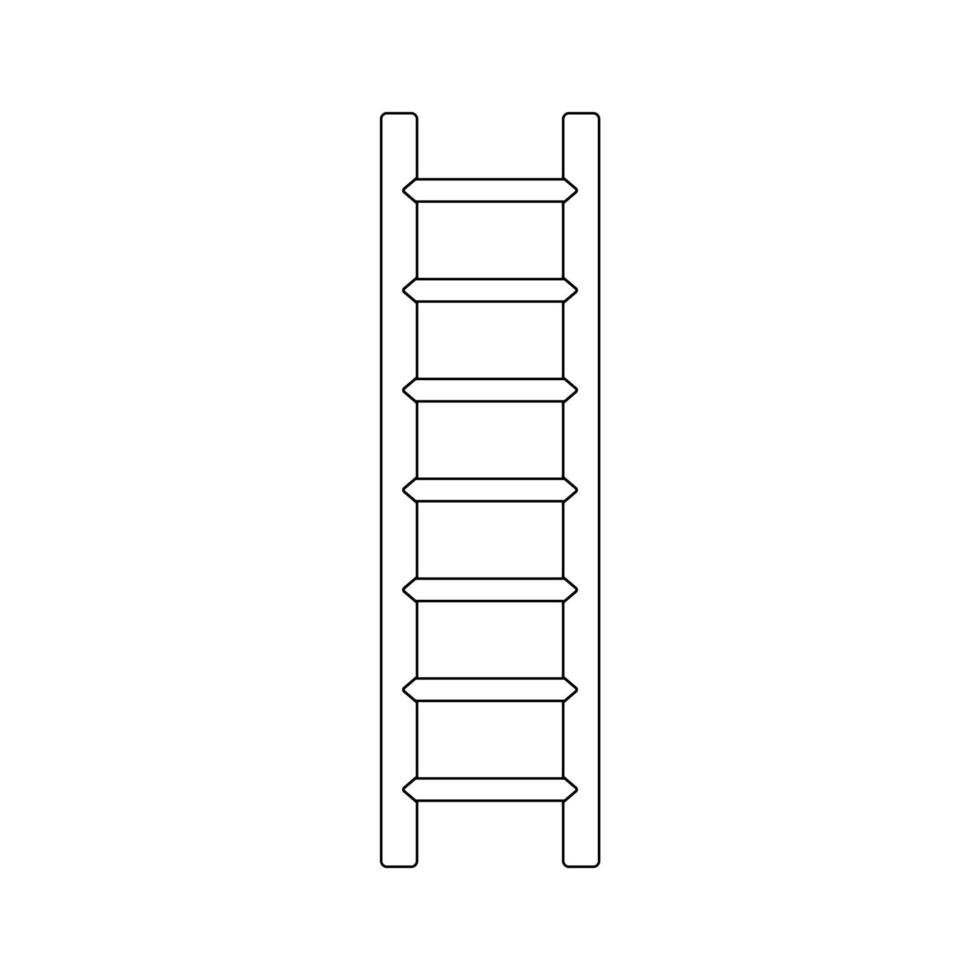 Wooden Ladder Outline Icon Illustration on Isolated White Background vector