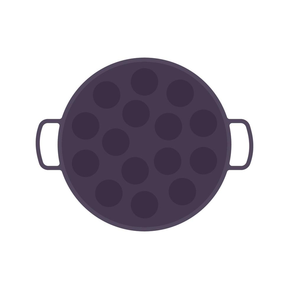 Takoyaki Stove Flat Illustration. Clean Icon Design Element on Isolated White Background vector