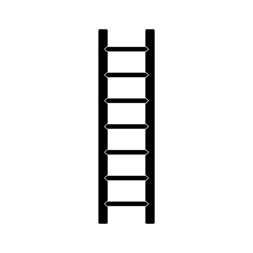 Wooden Ladder Silhouette. Black and White Icon Design Element on Isolated White Background vector