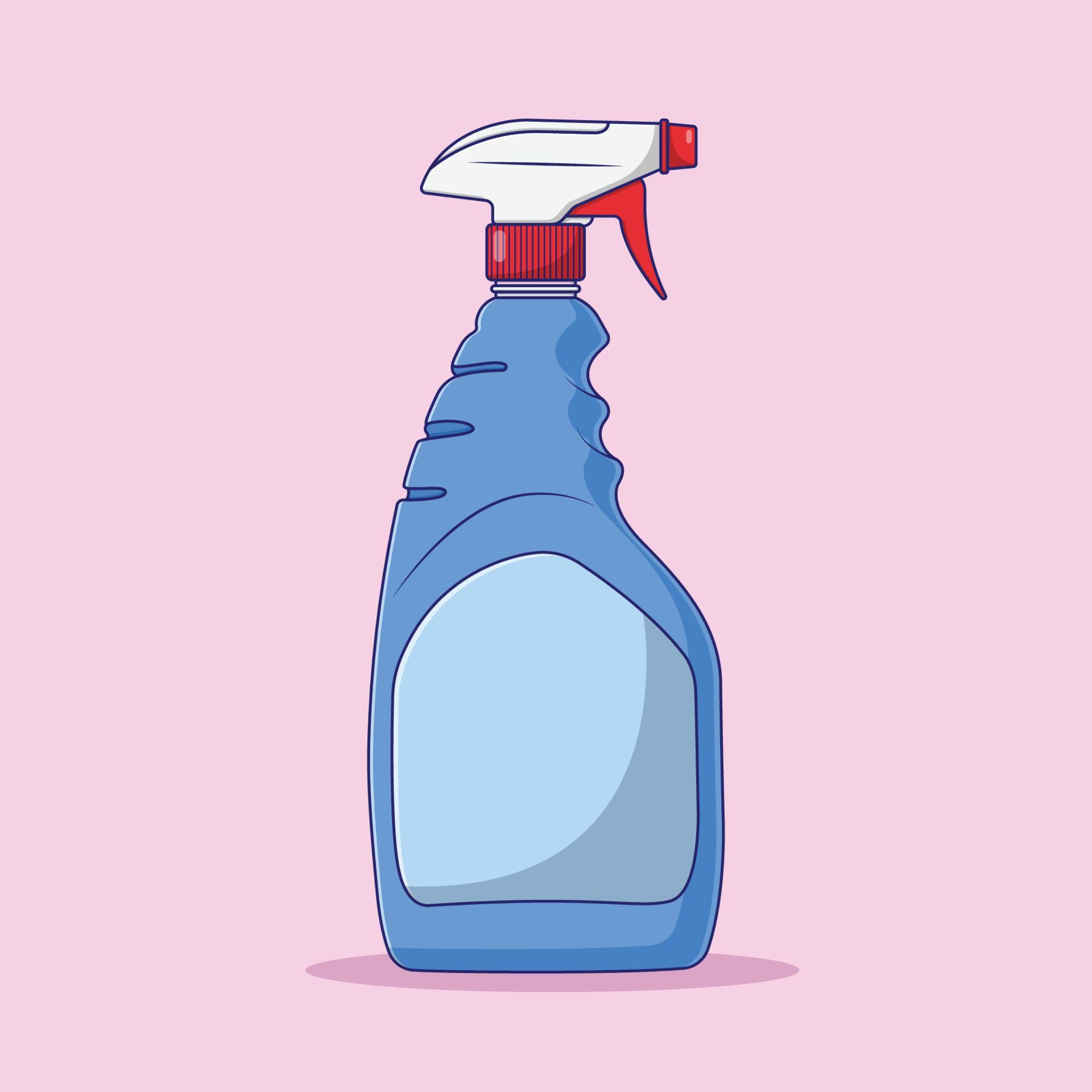Spray Bottle Vector Icon Illustration with Outline for Design Element