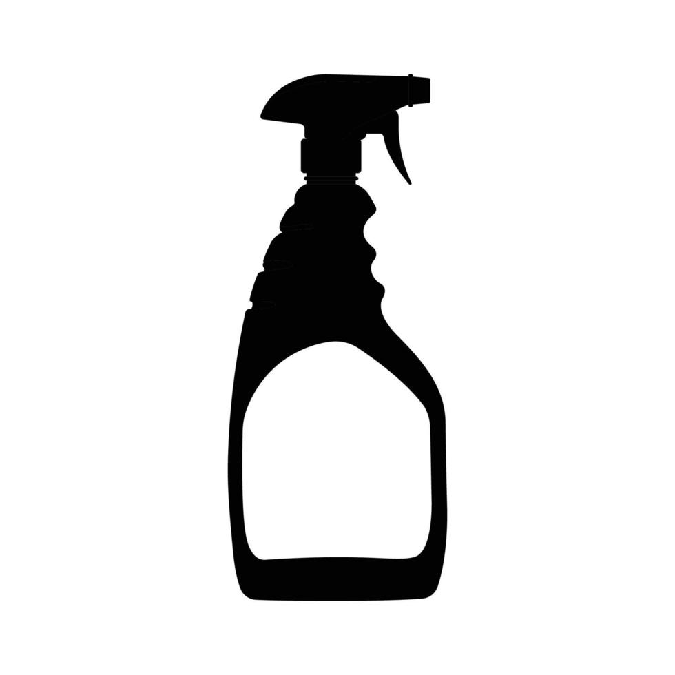 Spray Bottle Silhouette. Black and White Icon Design Element on Isolated White Background vector
