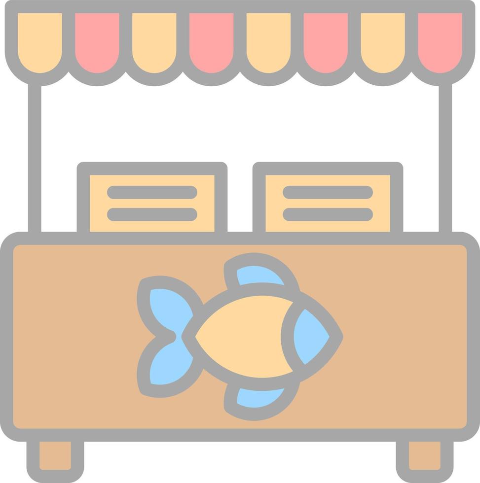 diseño de icono de vector de mercado de pescado