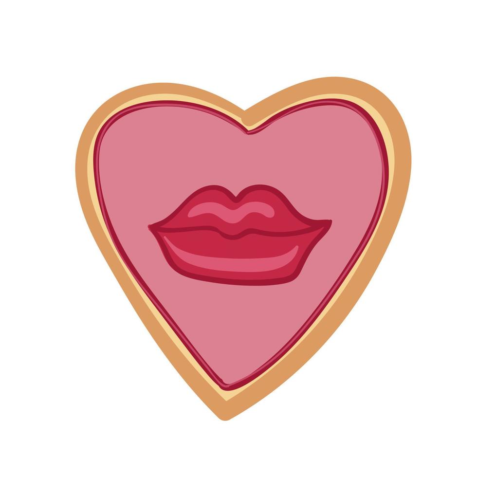 galletas para el día de san valentín, objetos decorativos para el día de la madre, día de los enamorados, día de la mujer y san valentín. estilo de dibujos animados, ilustración vectorial. vector