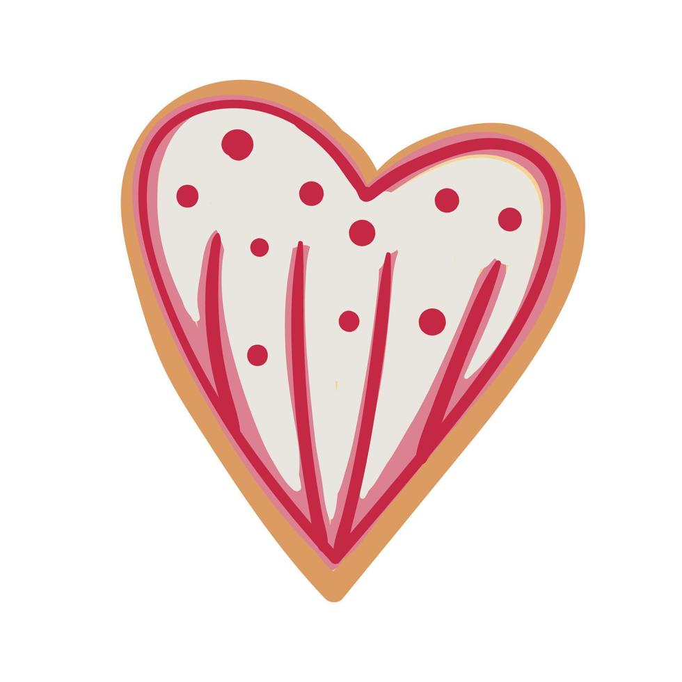 Cookies for Valentine s Day, Decorative objects for Mother s Day, Valentine s Day, Women s Day and valentines. Cartoon style, vector illustration.