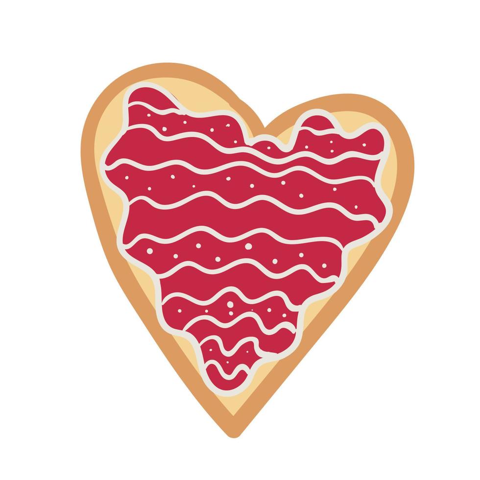 galletas para el día de san valentín, objetos decorativos para el día de la madre, día de los enamorados, día de la mujer y san valentín. estilo de dibujos animados, ilustración vectorial. vector