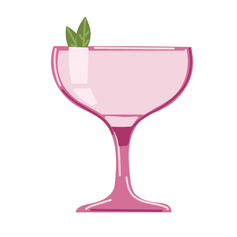 cóctel de san valentín con fresas. icono de vidrio. ilustración vectorial vector