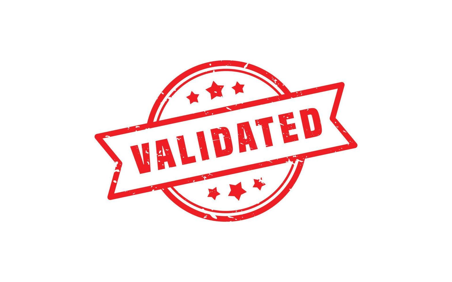 VALIDATED rubber stamp with grunge style on white background vector