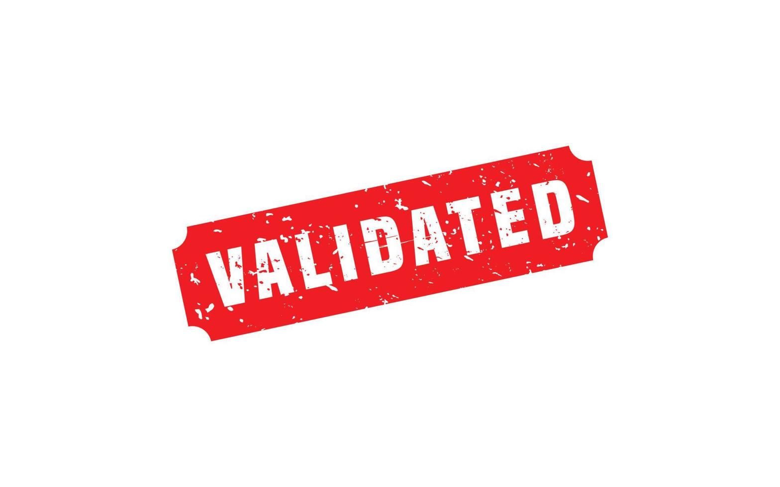 VALIDATED rubber stamp with grunge style on white background vector