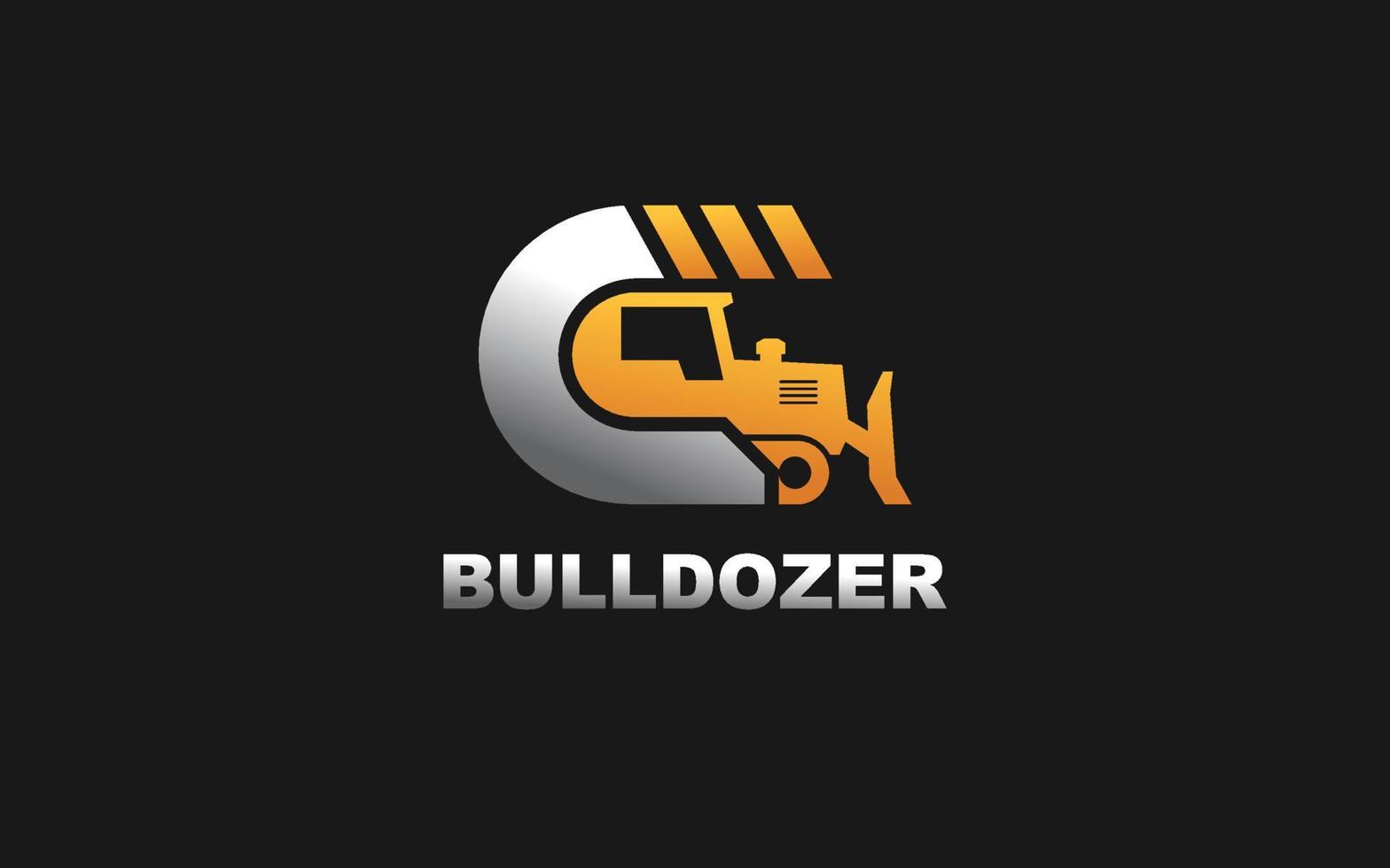 C logo DOZER for construction company. Heavy equipment template vector illustration for your brand.