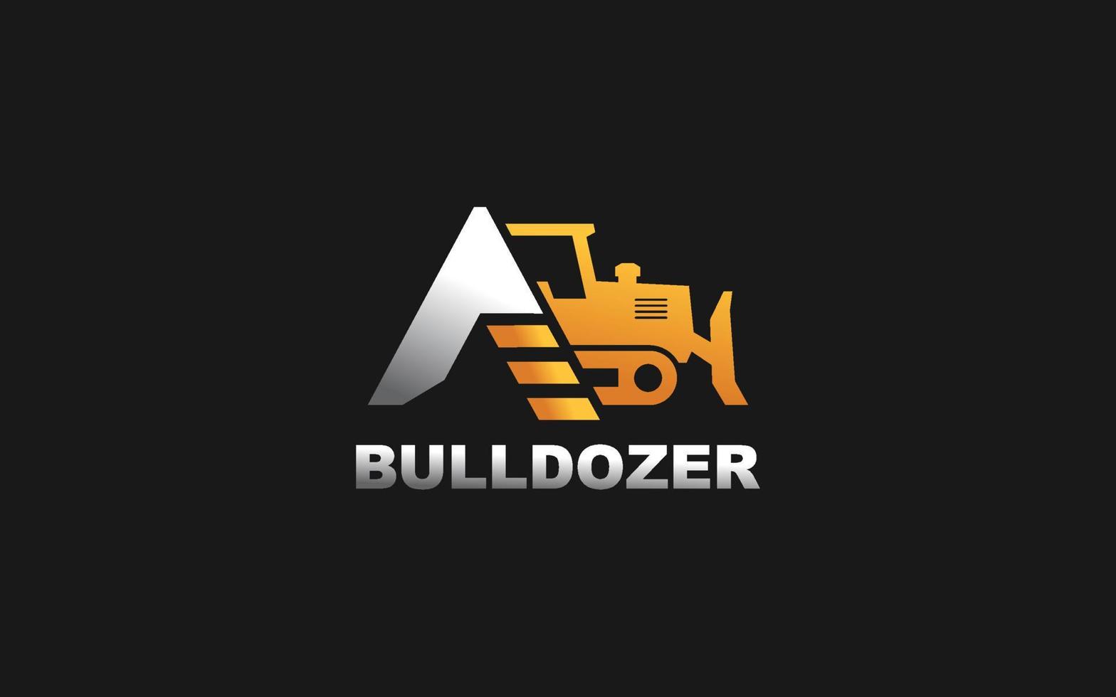 A logo DOZER for construction company. Heavy equipment template vector illustration for your brand.