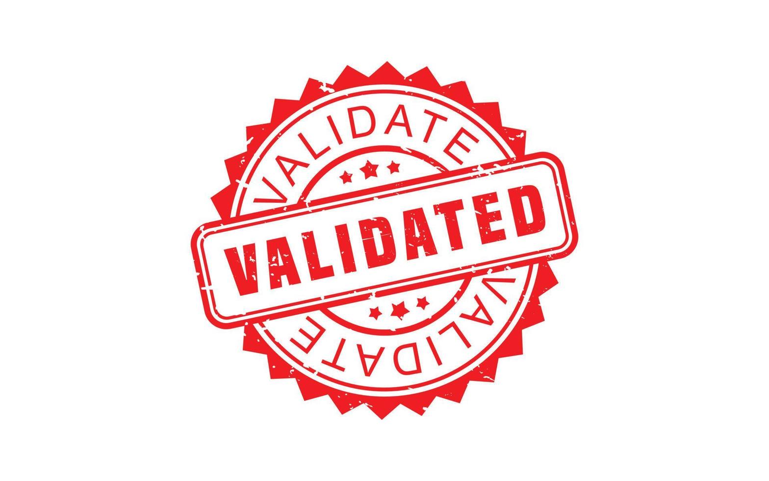 VALIDATED rubber stamp with grunge style on white background vector