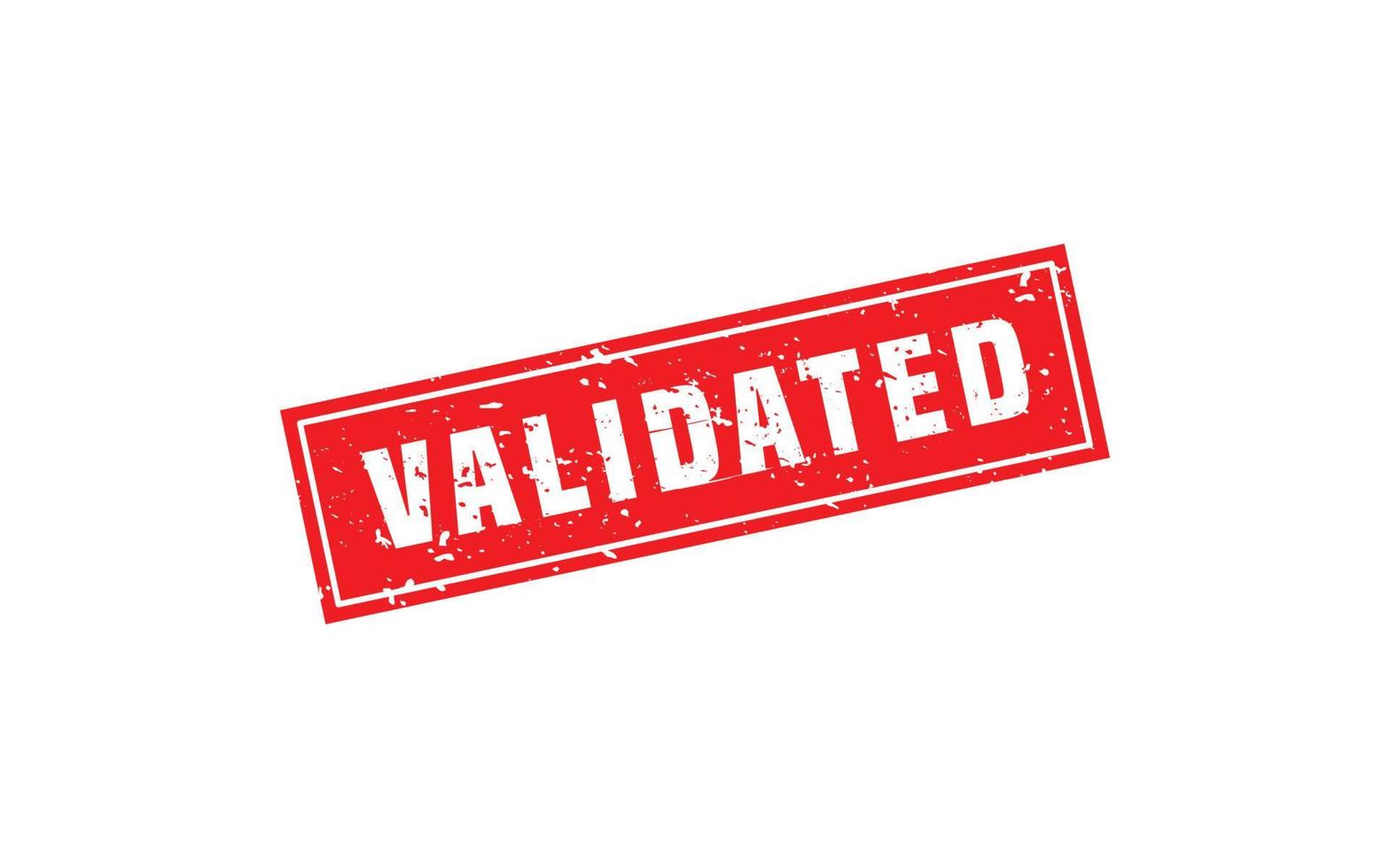 VALIDATED rubber stamp with grunge style on white background vector