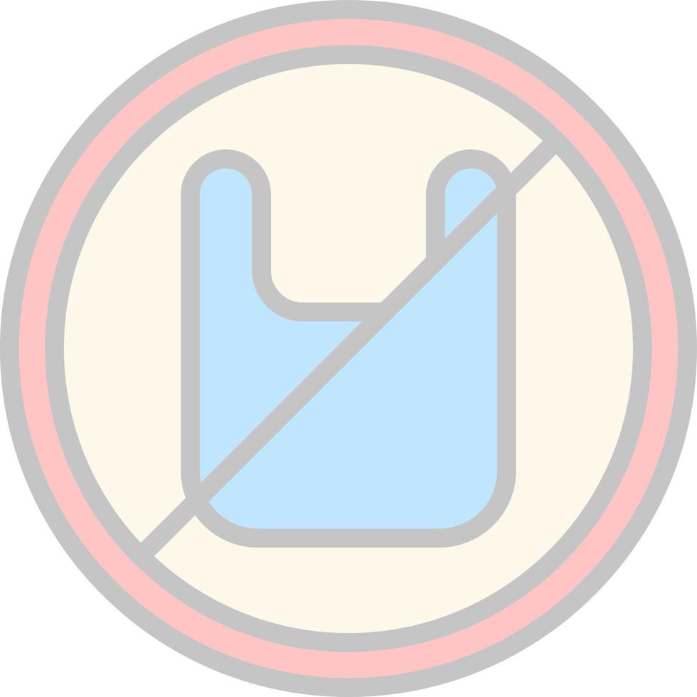 No Plastic Bags Vector Icon Design