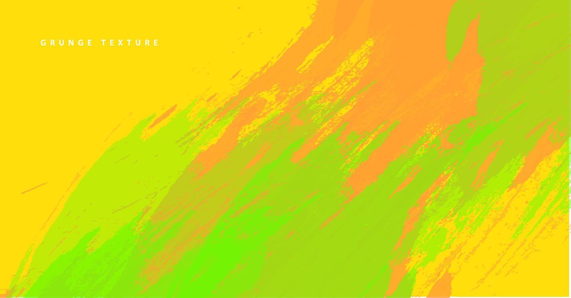 Abstract paintbrush green and yellow color background vector