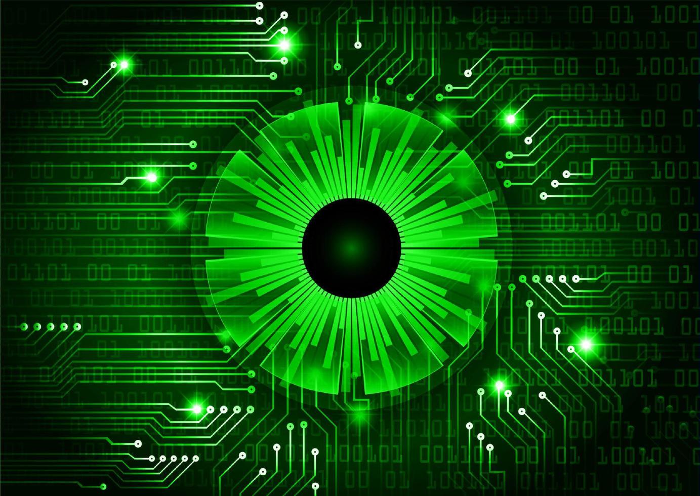 Modern Holographic Eye on Technology Background vector