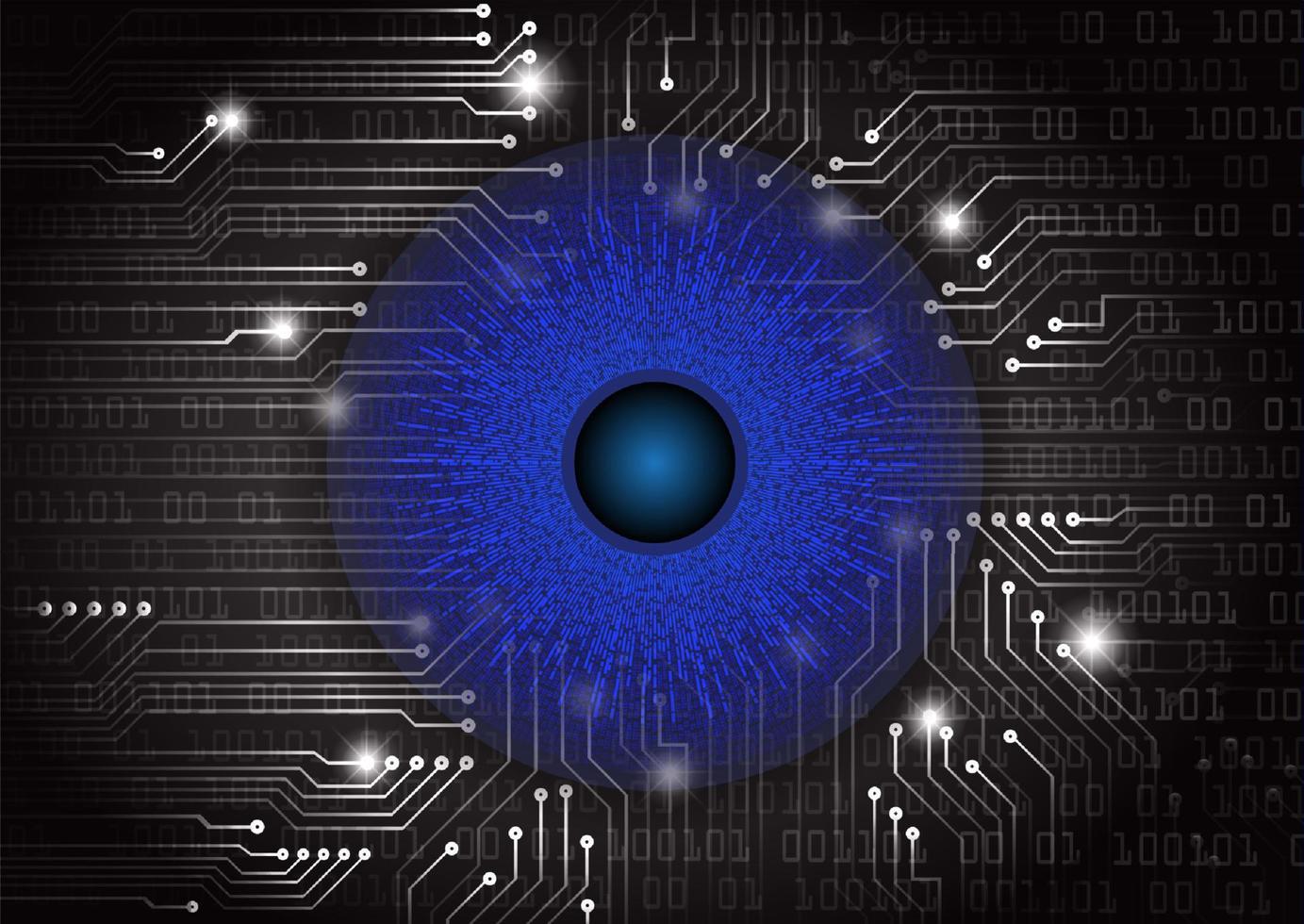 Modern Holographic Eye on Technology Background vector